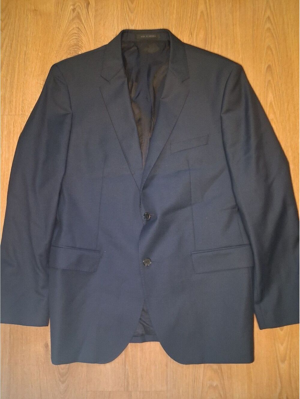 Hugo Boss Sport Coat 44R Navy Wool Birdseye Double Vented